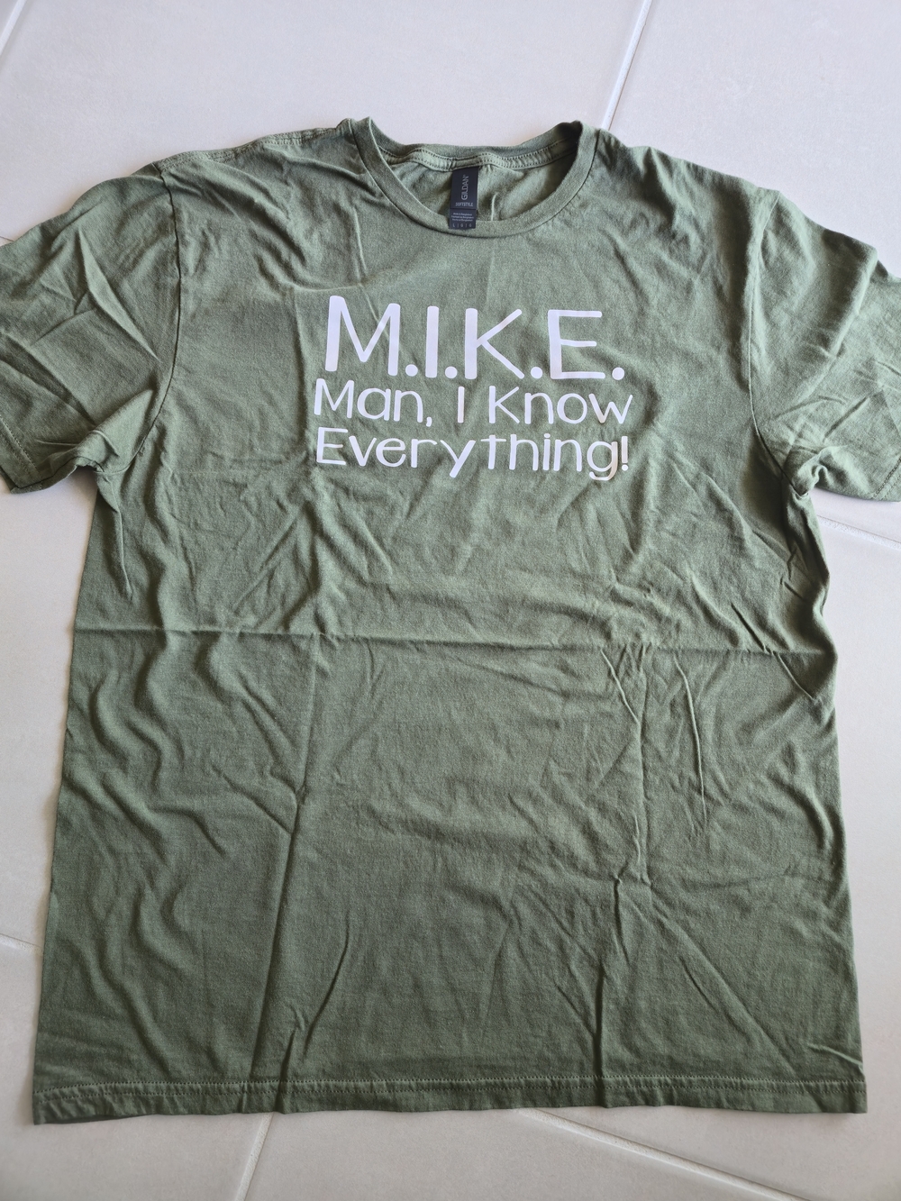 M.I.K.E. Olive Green Graphic Men's T-Shirt